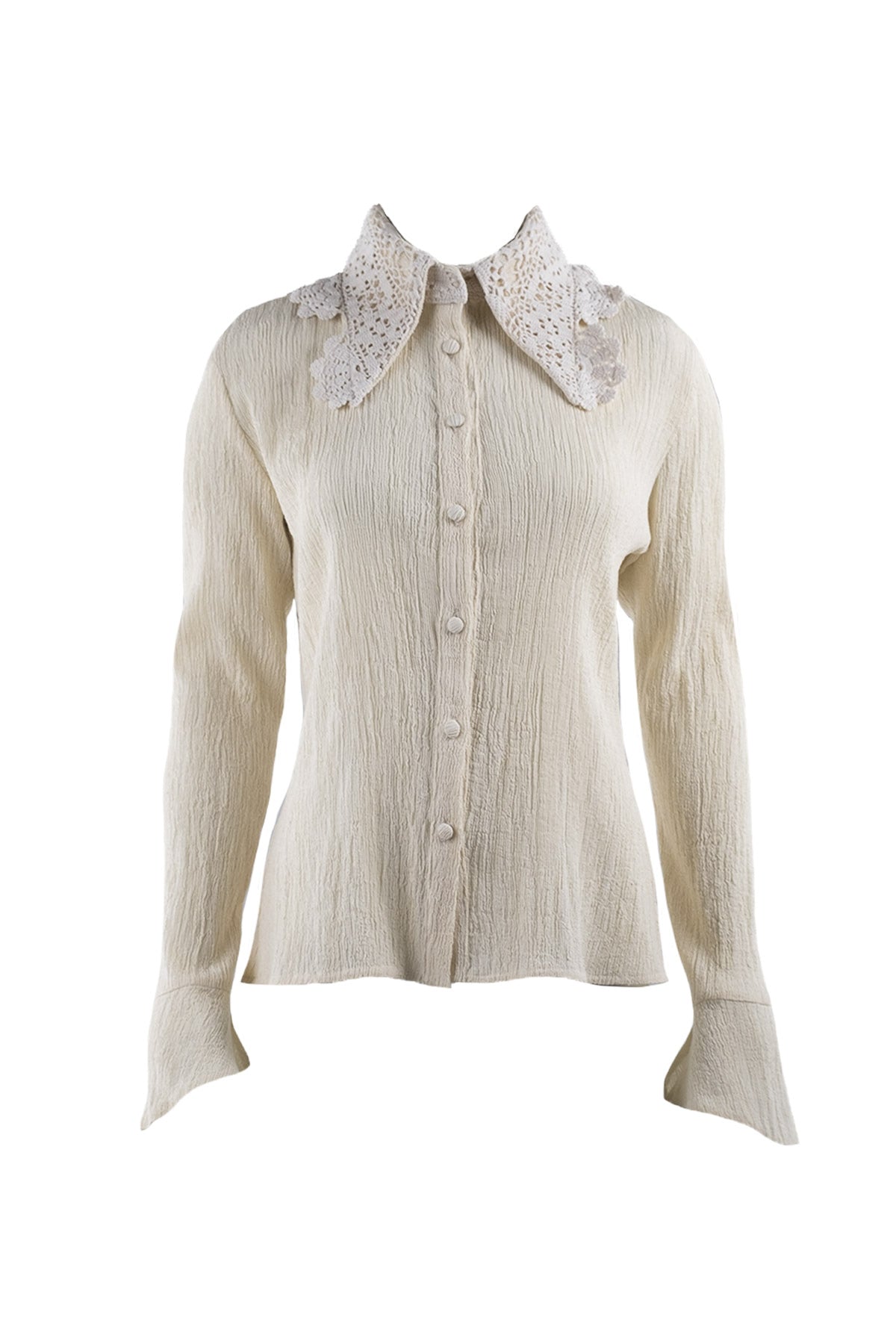 Upcycle Lace Collar Shirt