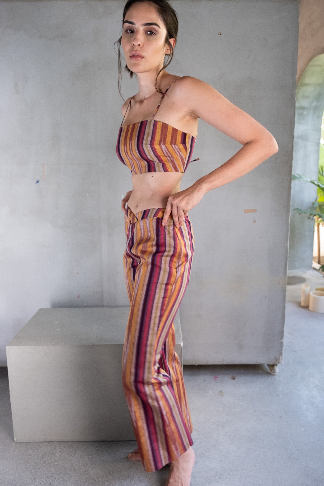 V Belted Kutnu Pant