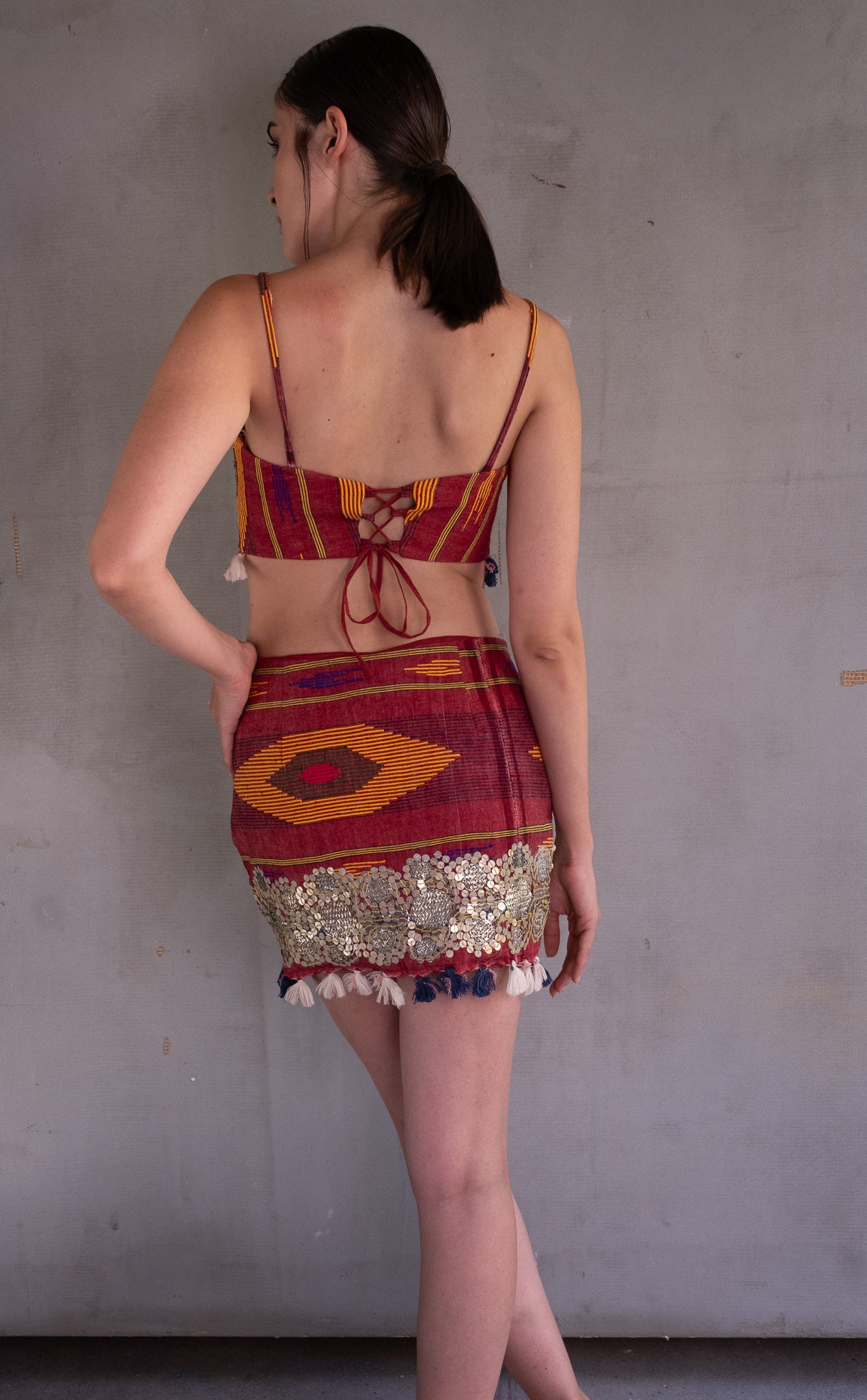 Upcycled Apron Crop Top