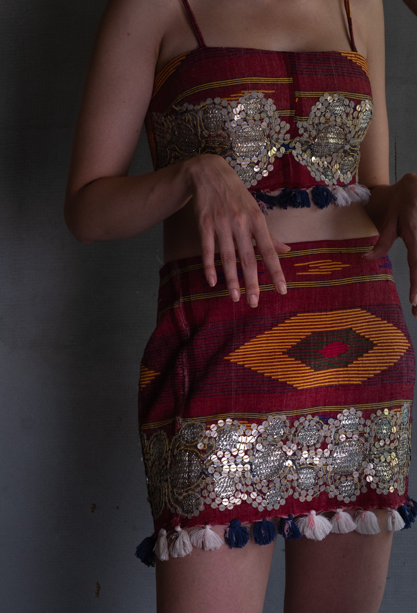Upcycled Apron Crop Top