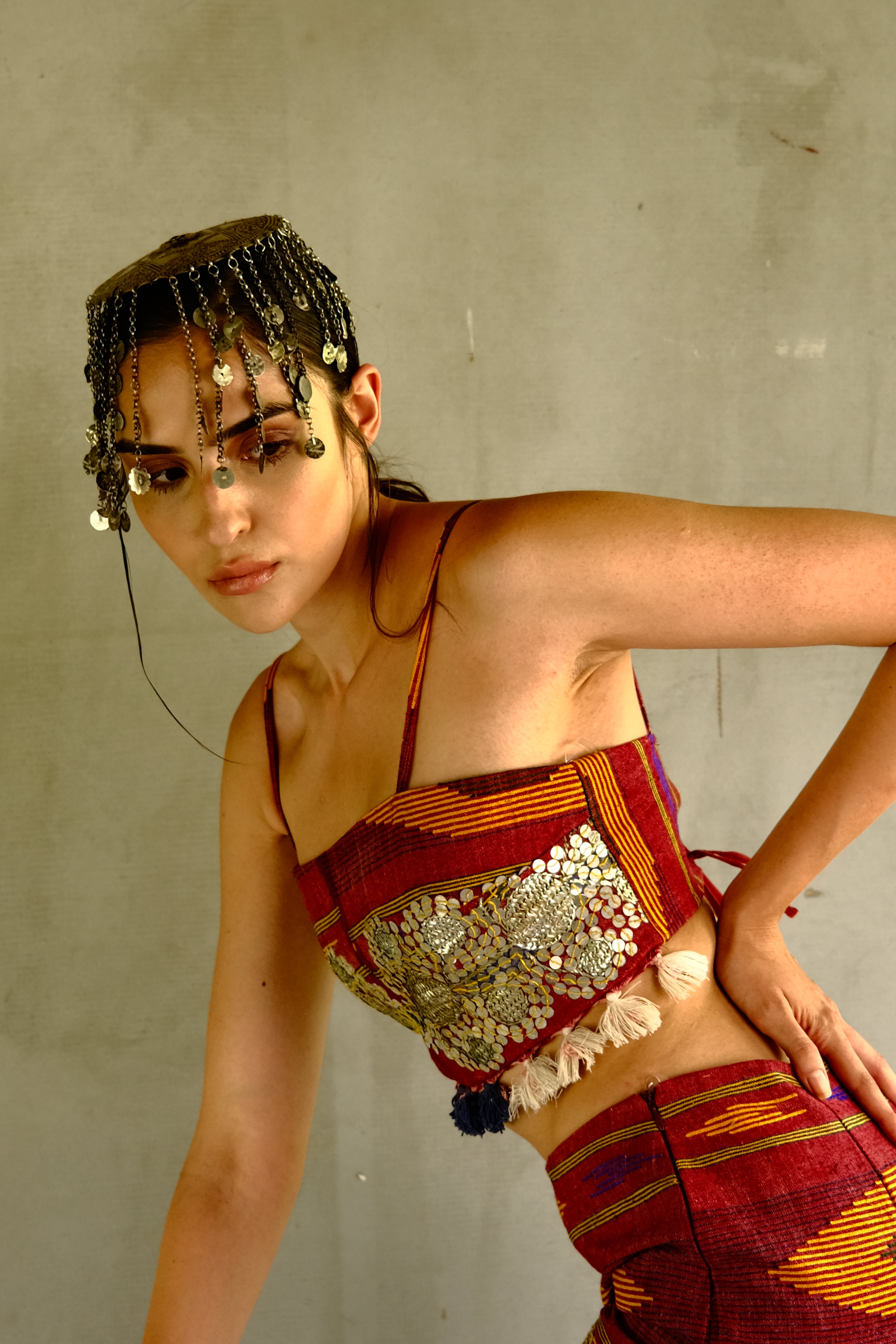 Upcycled Apron Crop Top